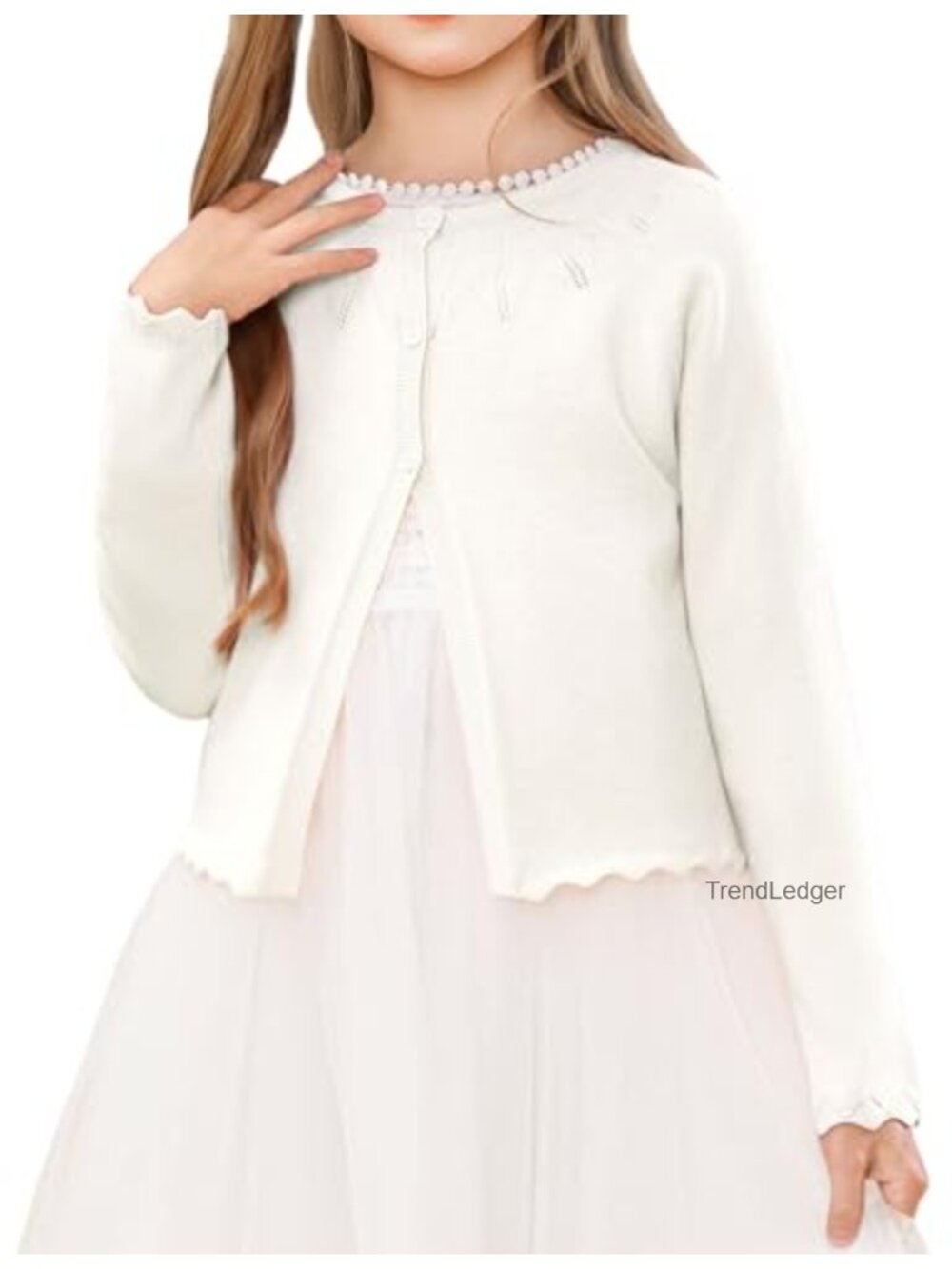 Girls Long Sleeve Knitted Bolero Cardigan Cropped Shrug Cotton